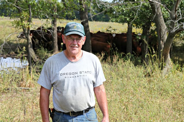 Farmer Steve Landers owns Covered-L Farms in central Missouri, where he raises grass-fed beef. He says he now has more customers than beef. (Photo: Kristofor Husted | Harvest Public Media)