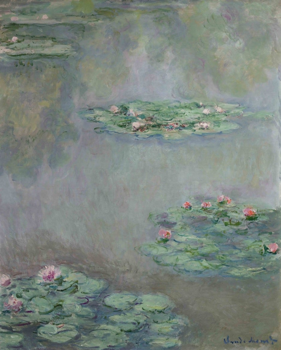 The 1908 painting, Water Lilies, by French Impressionist Claude Monet, will be auctioned by Sotheby's for the William I. Koch collection. (Credit: Sotheby's via AP)