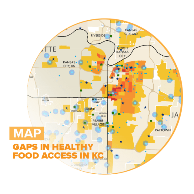 Gaps in Healthy Food Access in the Kansas City Region - Map from MARC