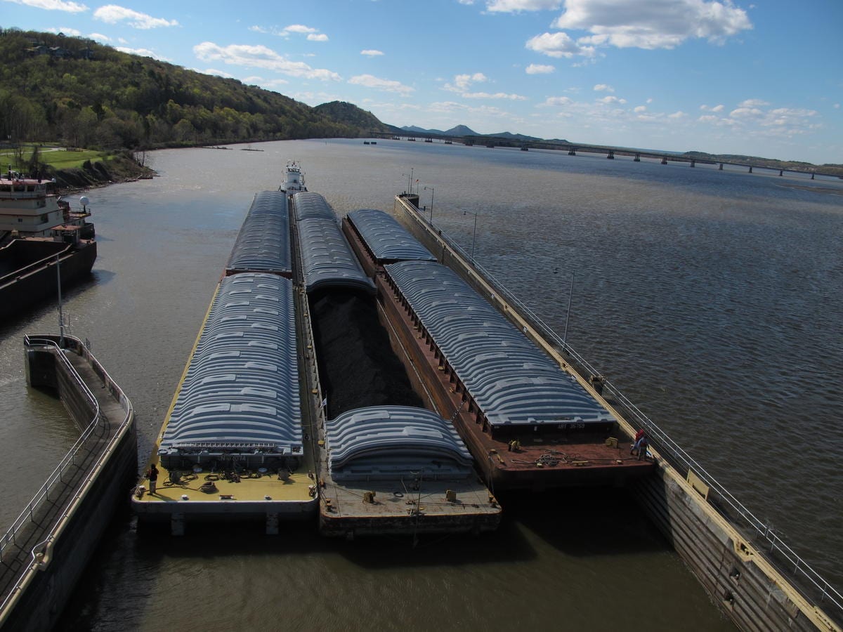 A barge on the Arkansas river