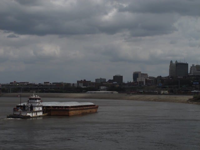 A barge on the Missouri river