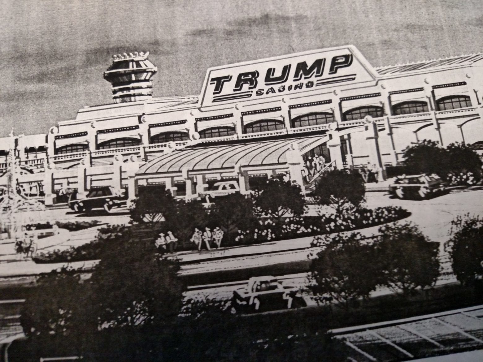 a rendering of a casino owned by Trump