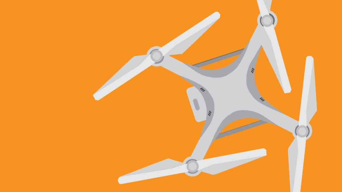 Photo illustration of a drone