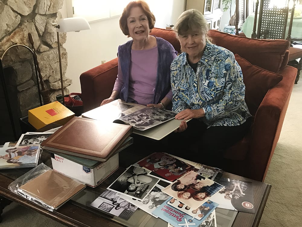 Henning sisters with some memorabilia