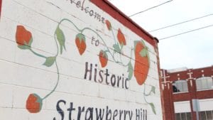 Welcome to Strawberry Hill sign