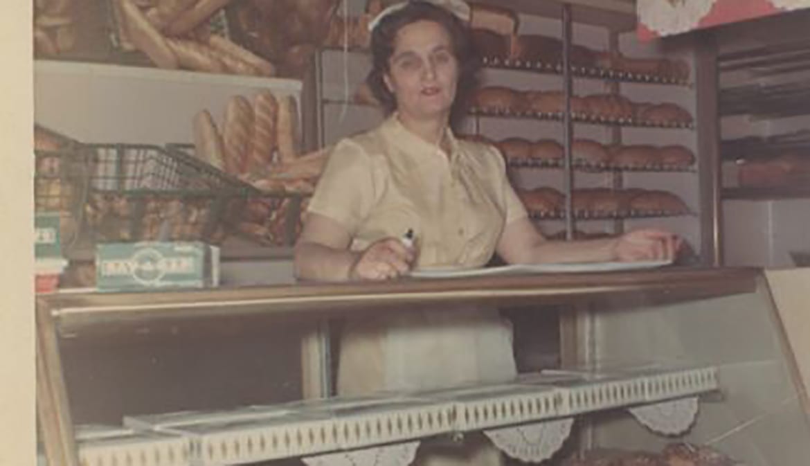 Lidia’s mother Erminia working at Walken’s Bakery.