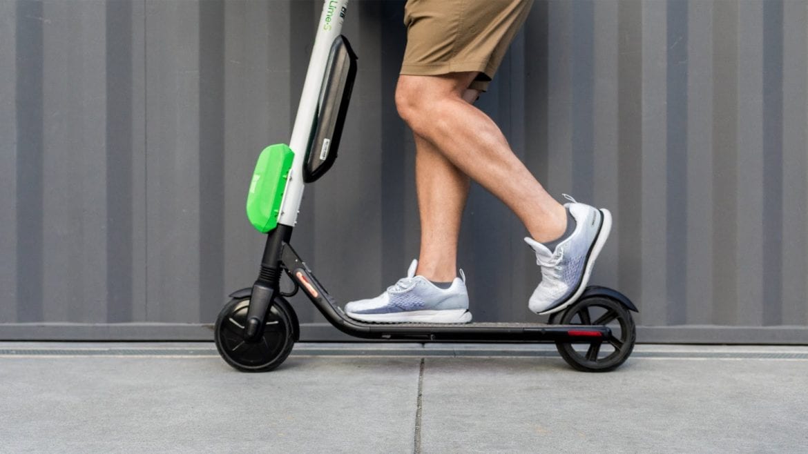 Lime electric scooter