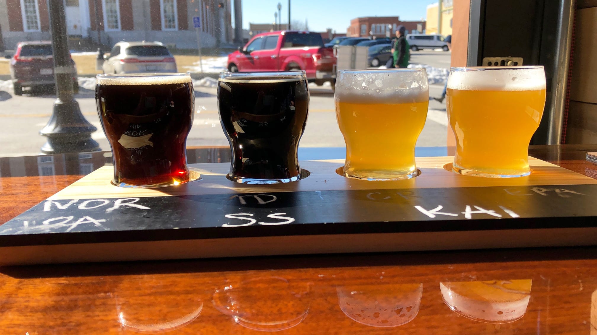 A flight of 3 Trails Brewing Co.'s