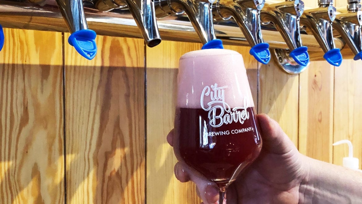 Classy, a semi-sweet beer, gets its pink color from raspberries, blueberries and cranberries.
