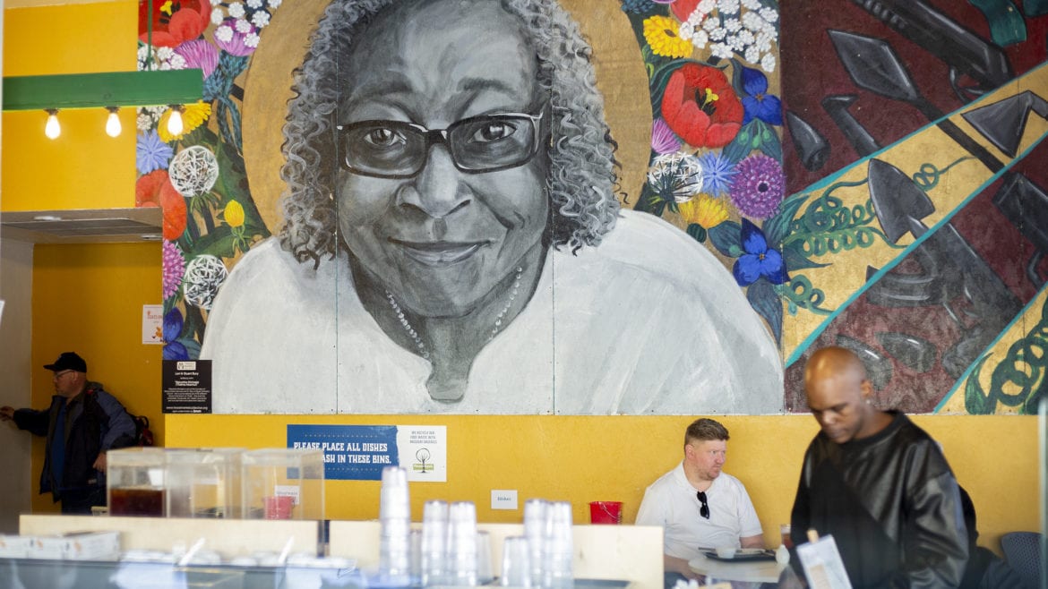 A mural of Thelma Altschul