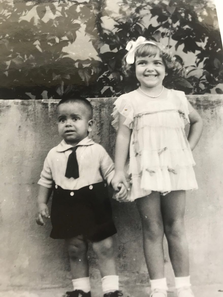 A photo of a young boy and his sister in Puerto Rico in the 1930s. 
