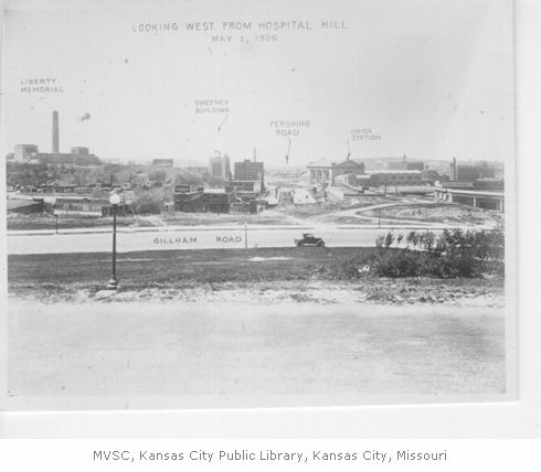 Dated 1926, this is a look at the neighboring area where Gillham Road intersects through Union Hill.