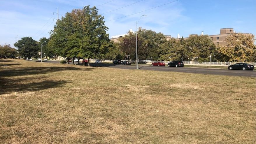 The proposed site of the new KCUR facility is on this vacant land owned by UMKC southwest of 53rd and Troost.