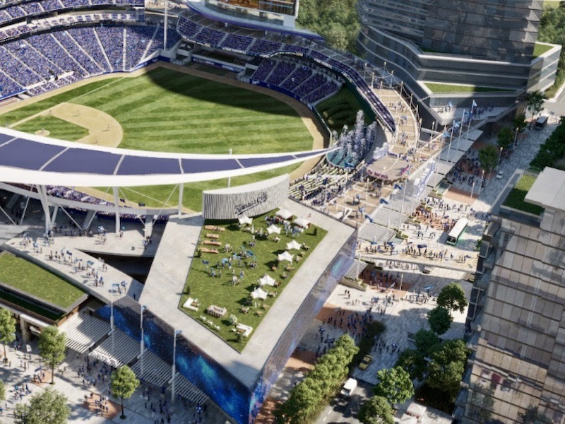 Overhead view of potential Royals ballpark.