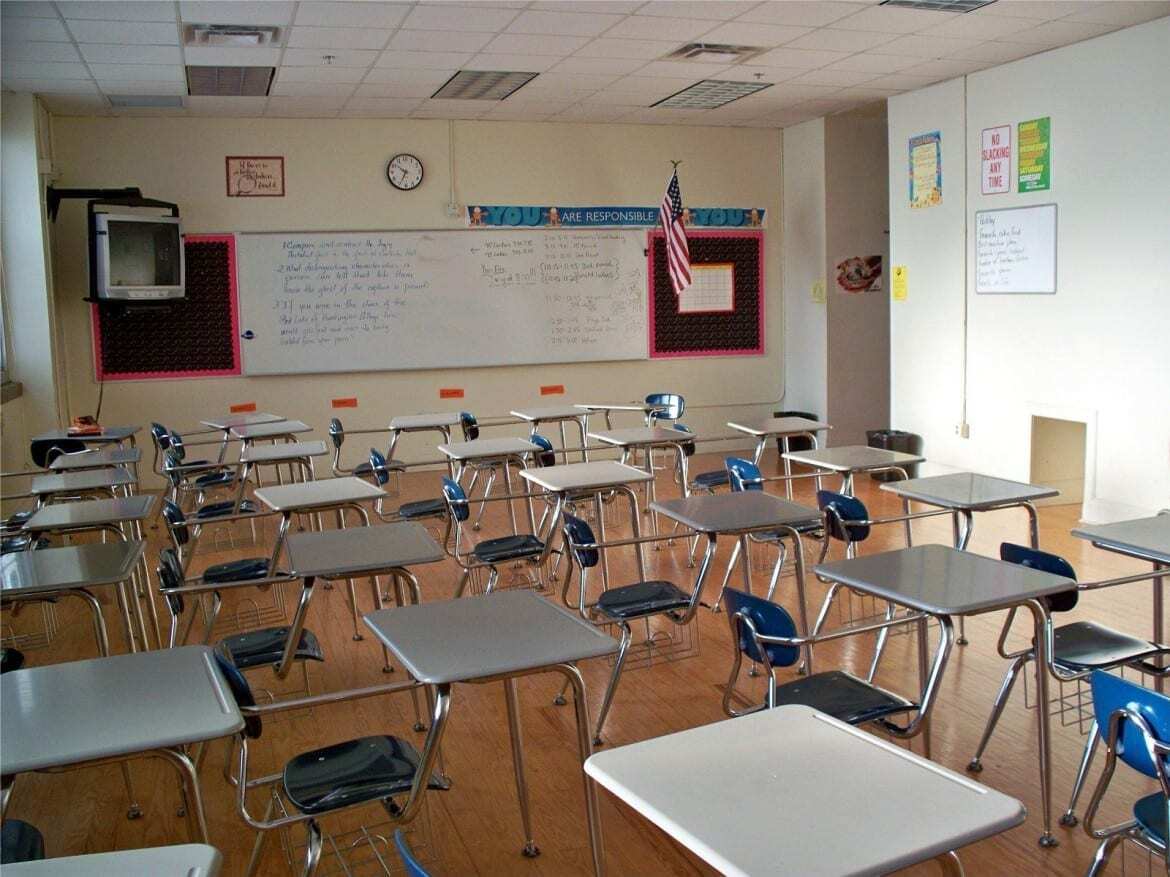 Empty school classroom
