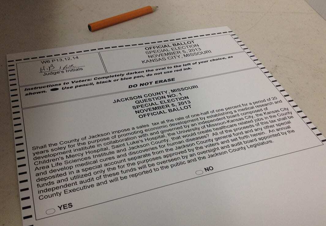 Ballot for Nov. 5, 2013 special election in Jackson County, Missouri