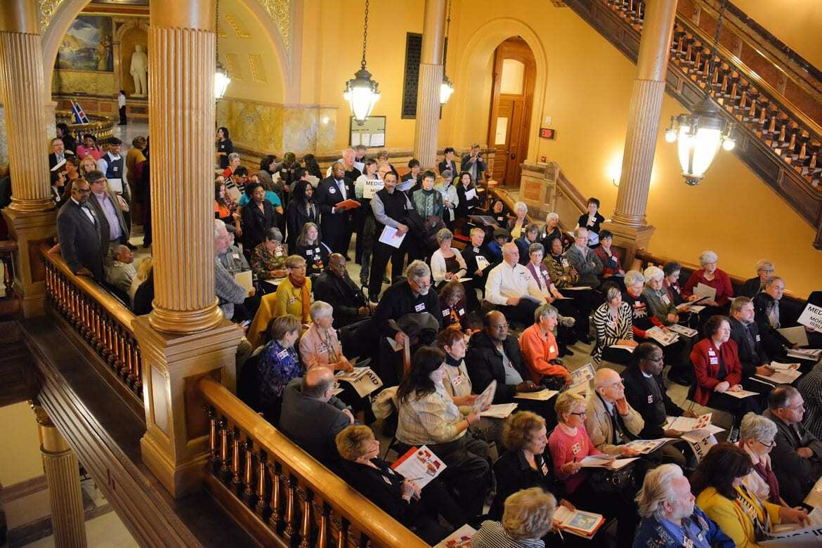 crowd at Kansas statehouse