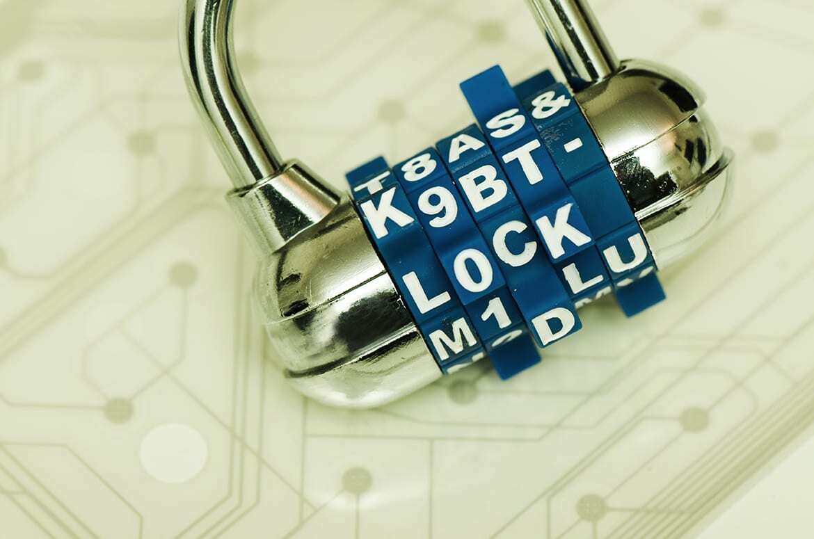 Photo of padlock on top of circuit board