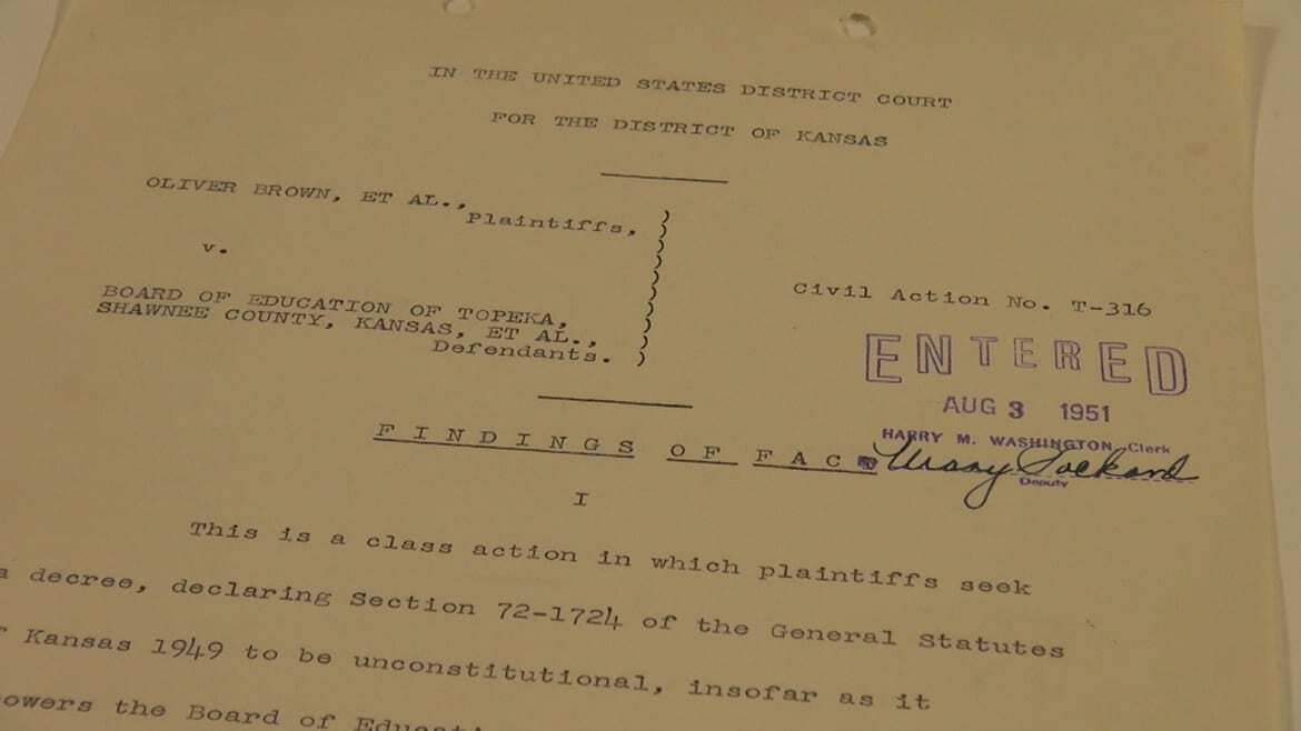 Image of the document of original ruling in the Brown v. Board case.