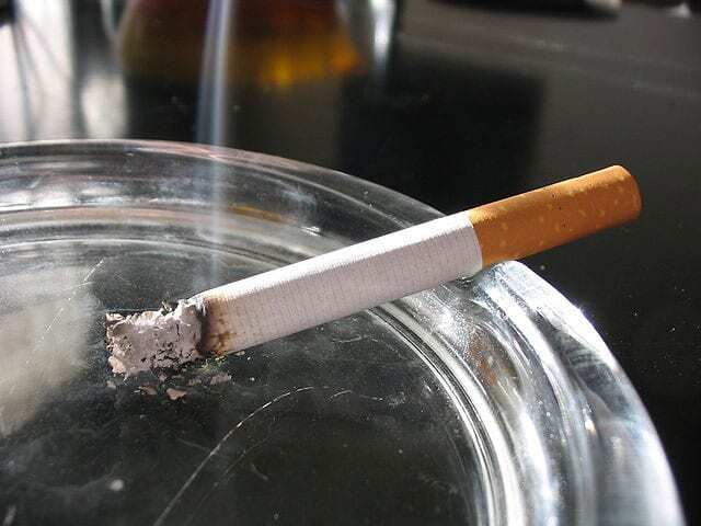 cigarette in ashtray