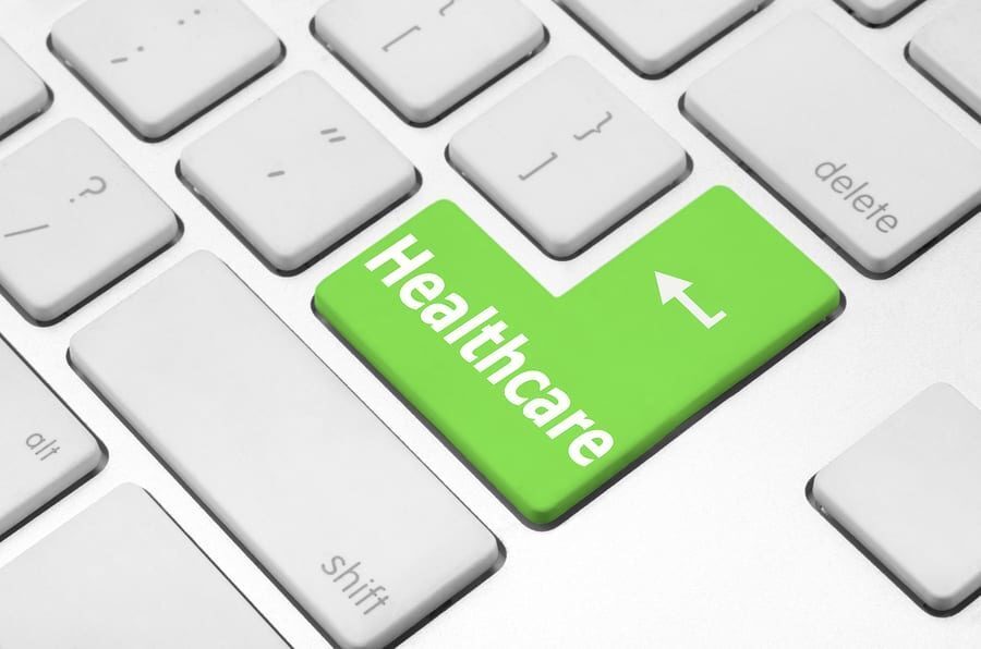 Healthcare key on the computer keyboard