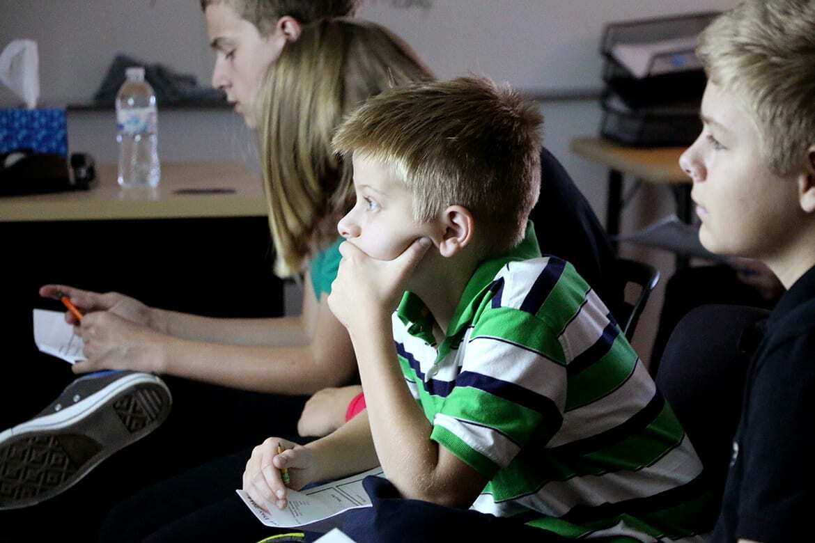 Photo of students in a classroom.
