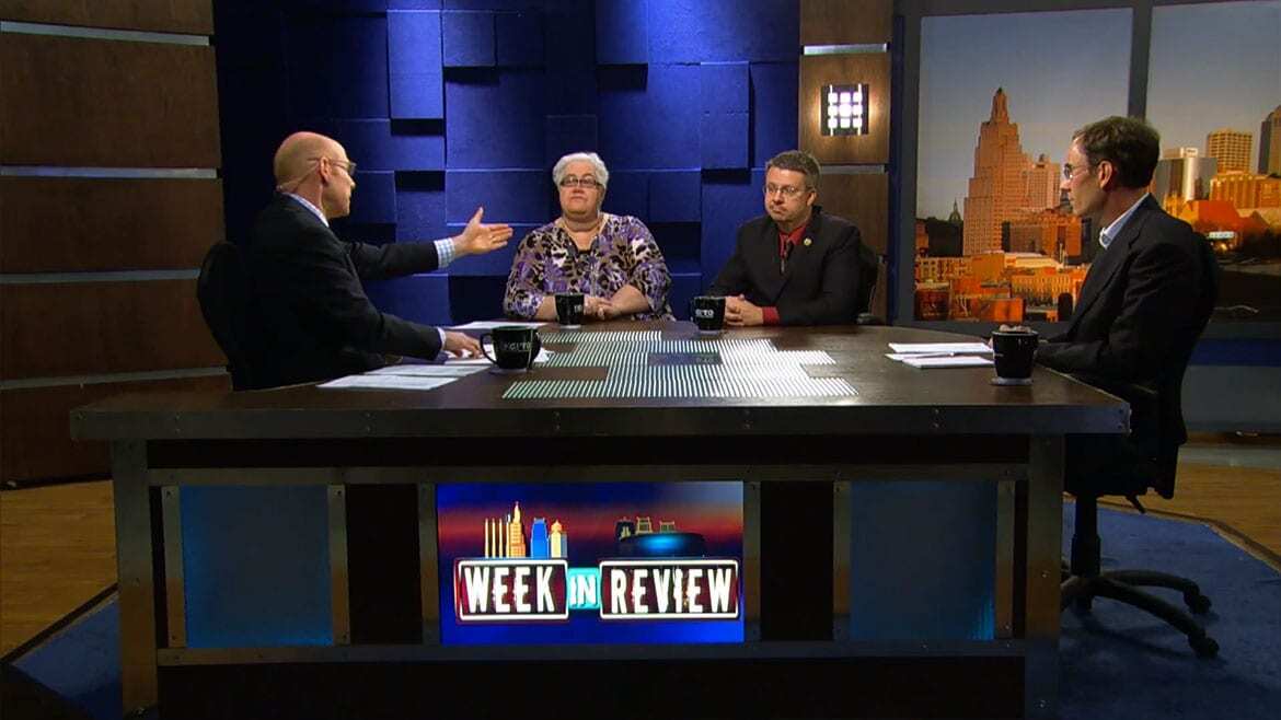 Nick Haines and guests on the KCWIR set