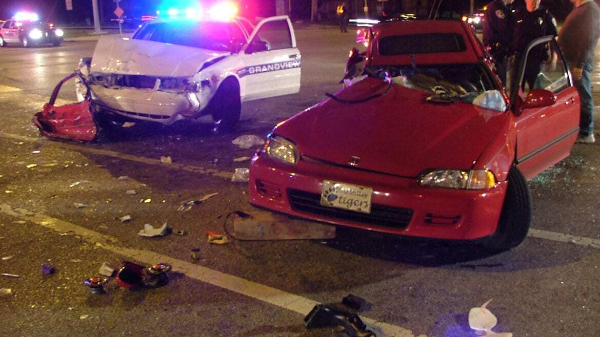 smashed cars
