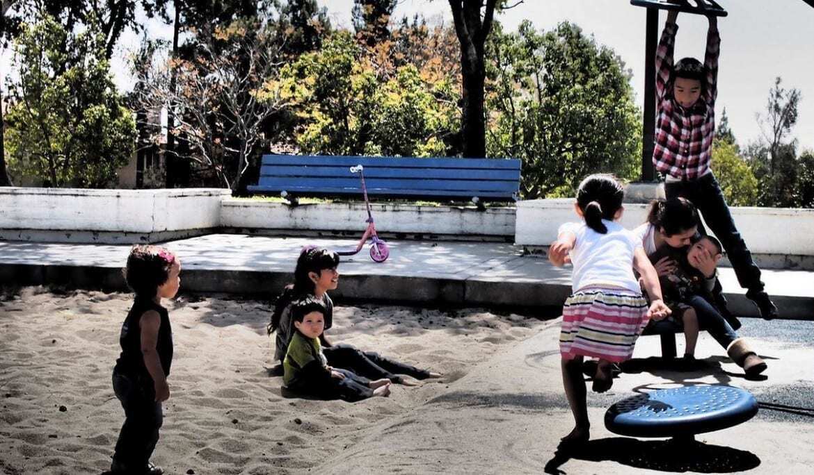 Young children playing