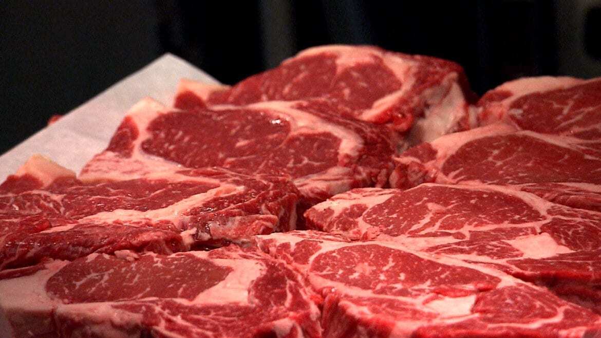 Raw steaks