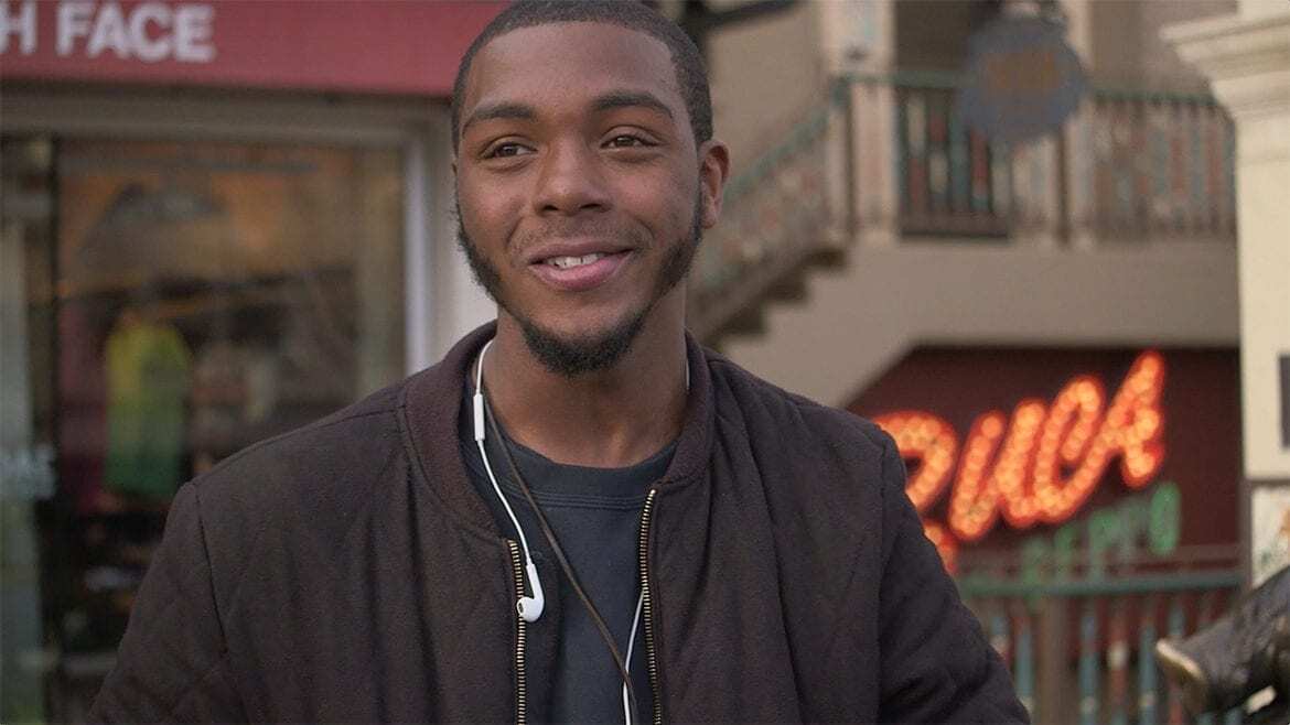 Young African American man with headphones