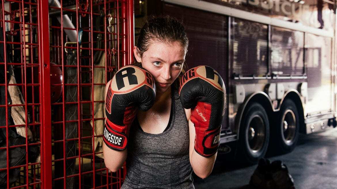 A teenage boxer