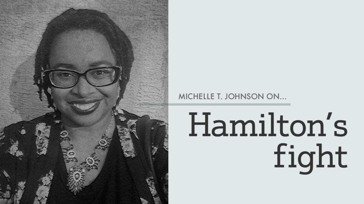 Cover art for MTJ column "Hamilton's fight"