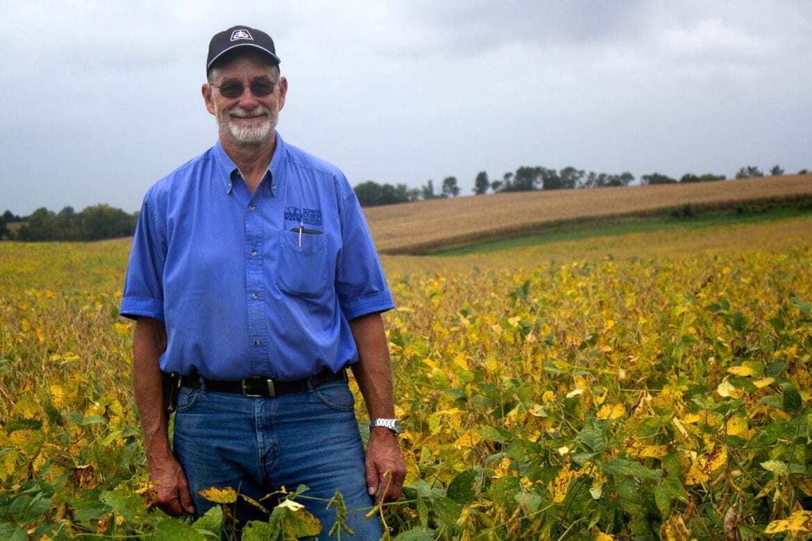 A man in a field.