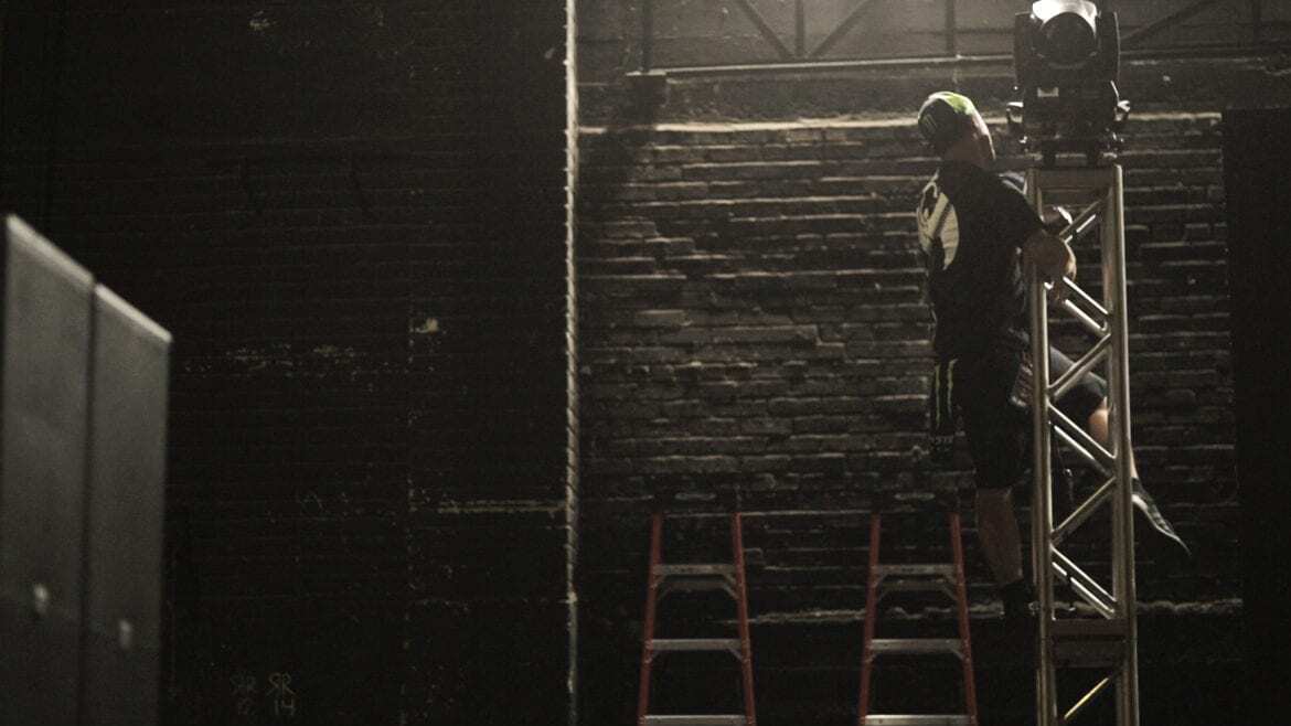 A man climbing a ladder