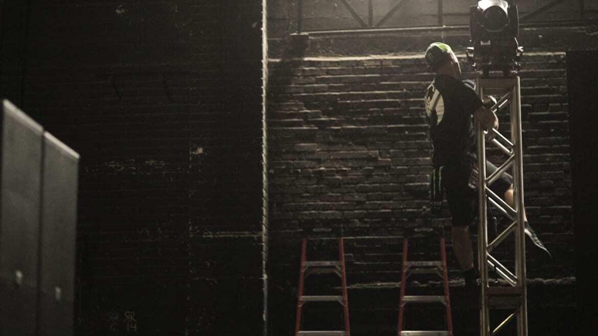 A man climbing a ladder