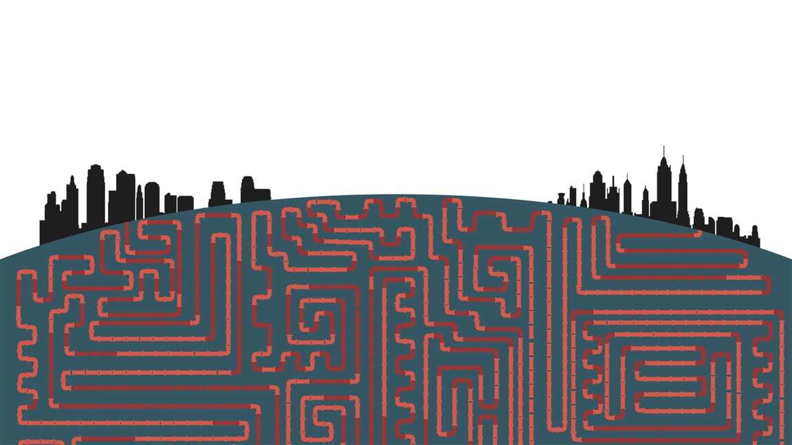 Pipes and city outline