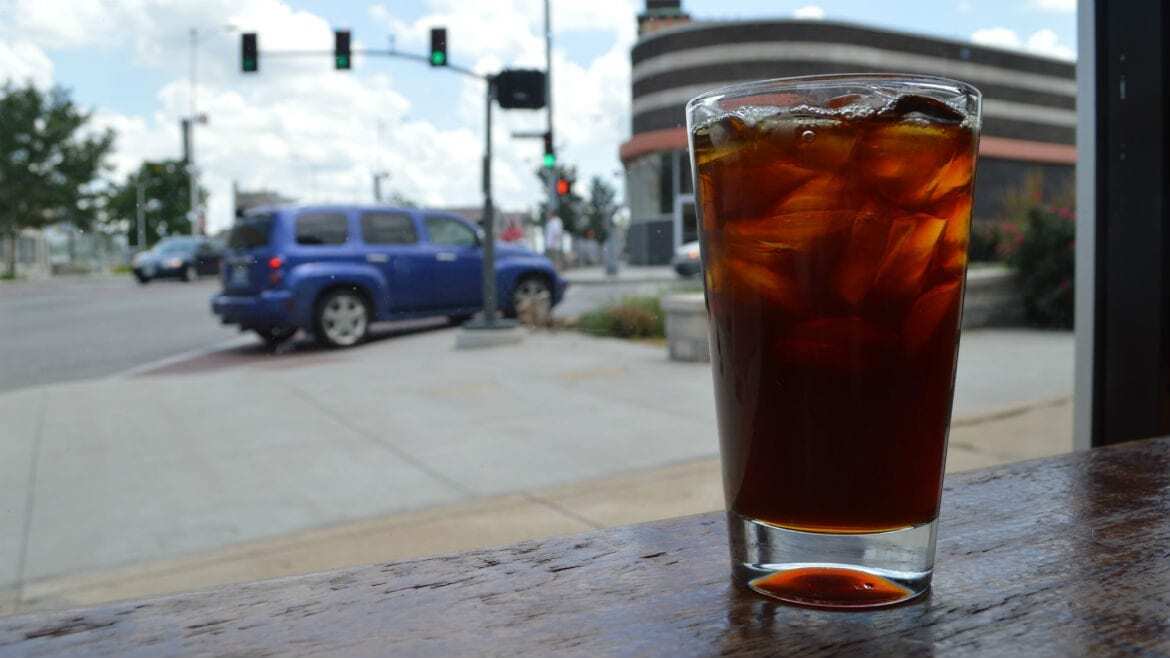 coffee in a window