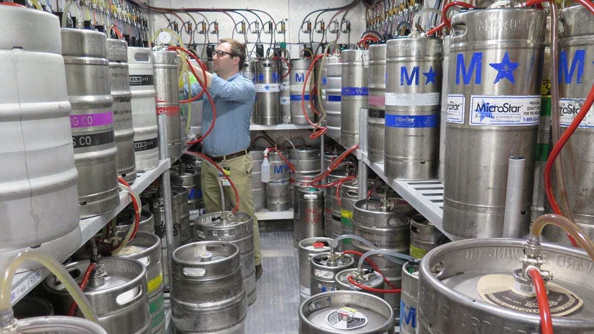 Eric Flanagan tends to a keg