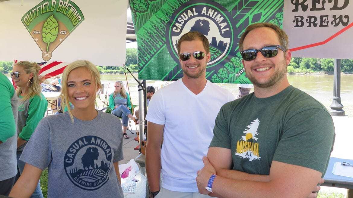 Chloe Burkhead, Alex Gray (Kyle's brother), and brewer Kyle Gray.