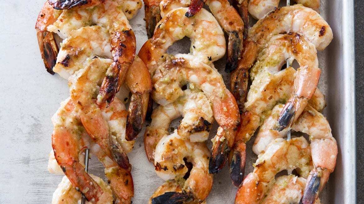 grilled jalapeno and lime shrimp skewers