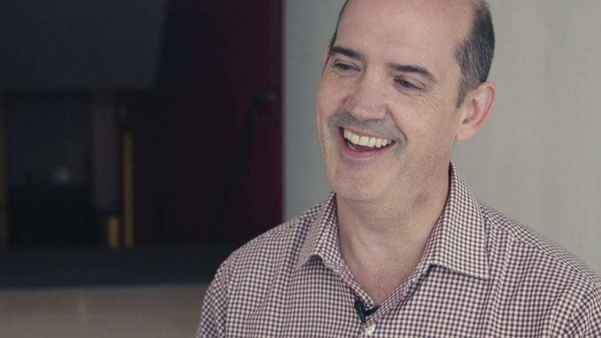 a man smiling