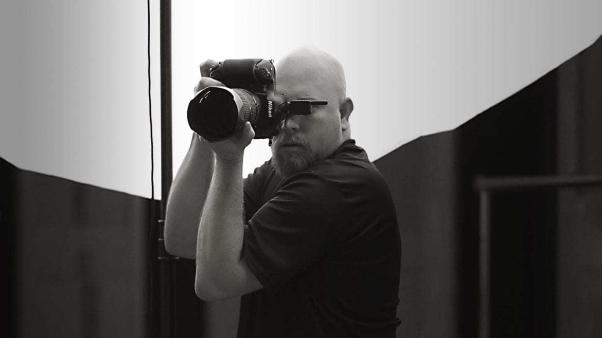Fashion photographer behind the camera