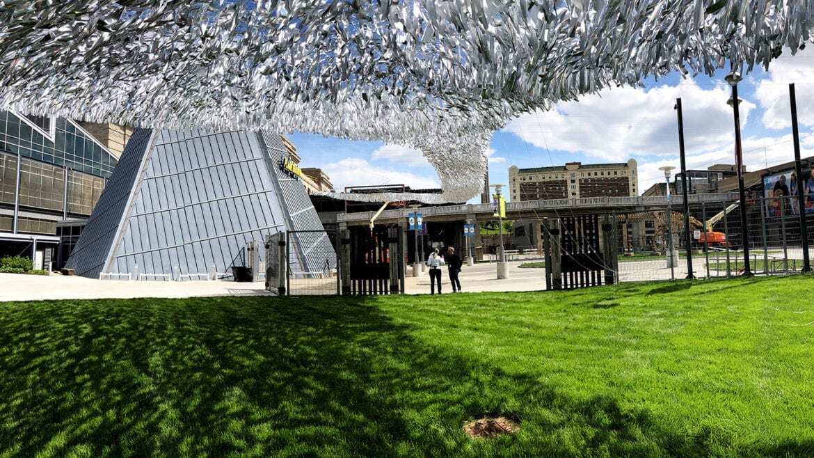 The opening reception for Reflecting Motion