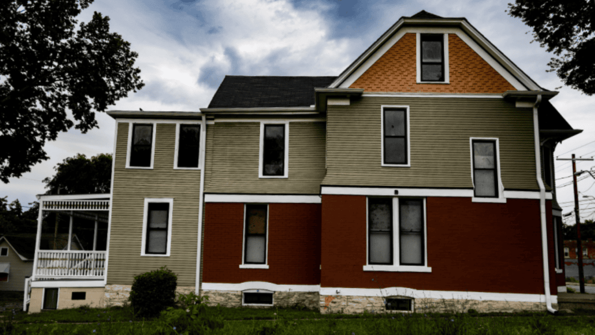 The home on 4401 E. Ninth St. used to be on Kansas City's dangerous buildings list until the Lykins Neighborhood Association acquired the property through Missouri's Abandoned Housing Act. It's now being renovated into a livable home.
