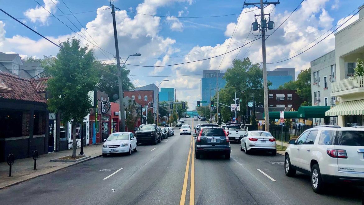 A potential extension of the streetcar on West 39th Street to KU Med and Hospital (background) would be more technically challenging that any of the current extensions being considered by the KC Streetcar Authority.
