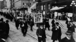 An old time photo of temperance-minded protesters.
