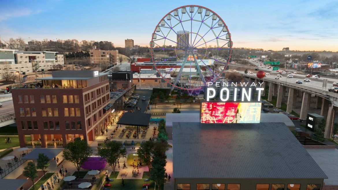 A rendering of how the Pennway Point entertainment proposal looking south.