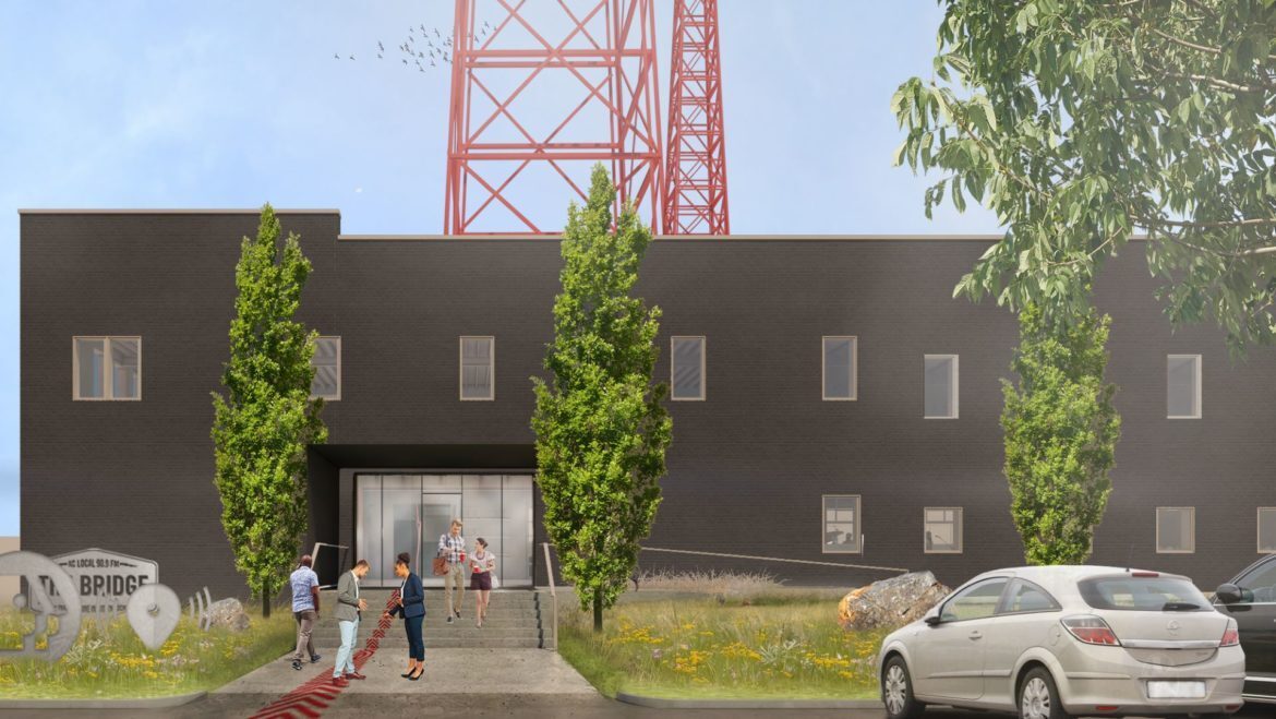 The main entry for the renovated Kansas City PBS headquarters will feature ample landscaping.