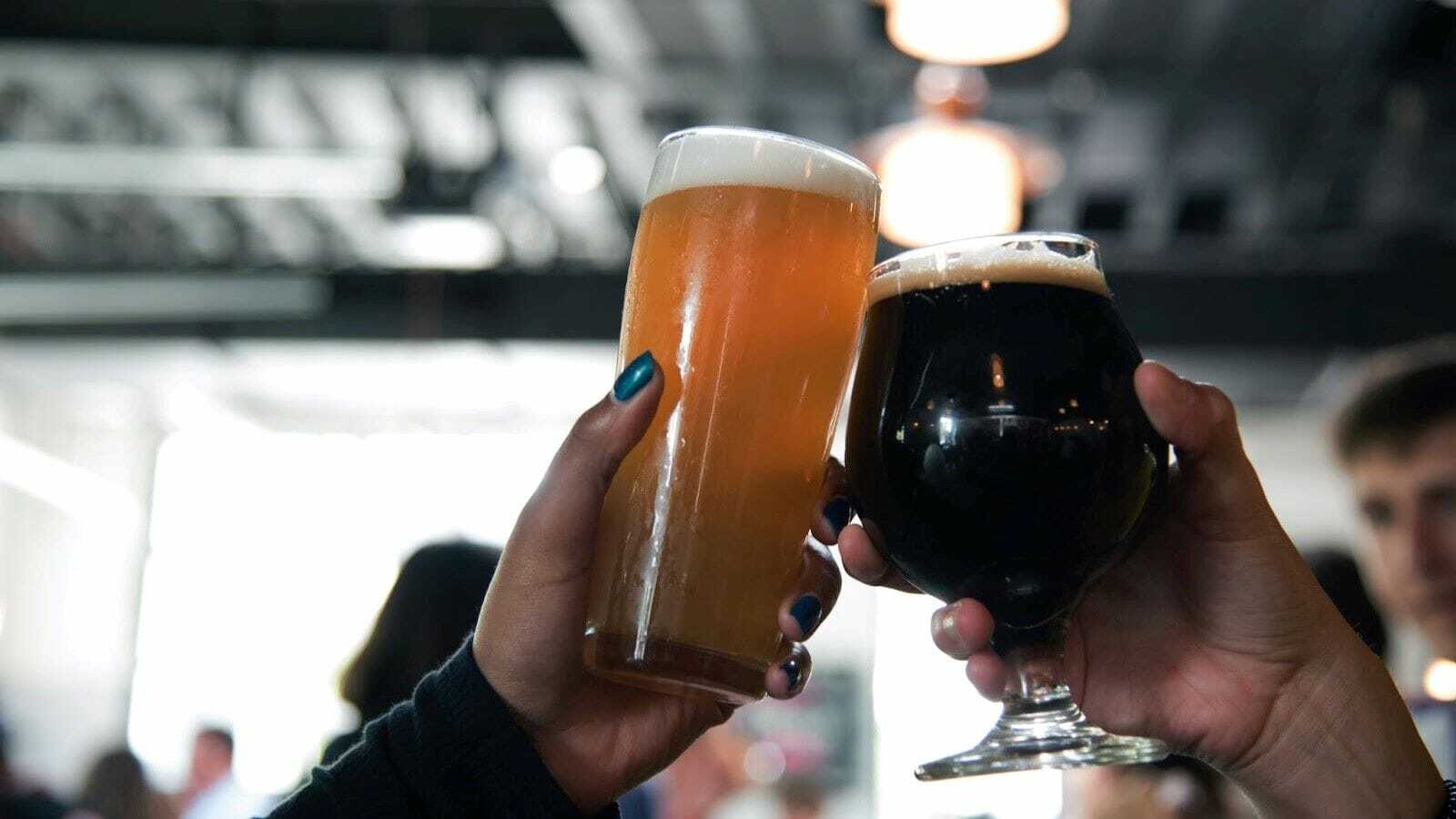 A toast featuring two beers.